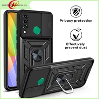 slide camera lens protect phone case for huawei y6 y9 prime 2019 y6p y7p y8p y6a y7a y9a y8s y9s y6s p smart 2021 armor cover