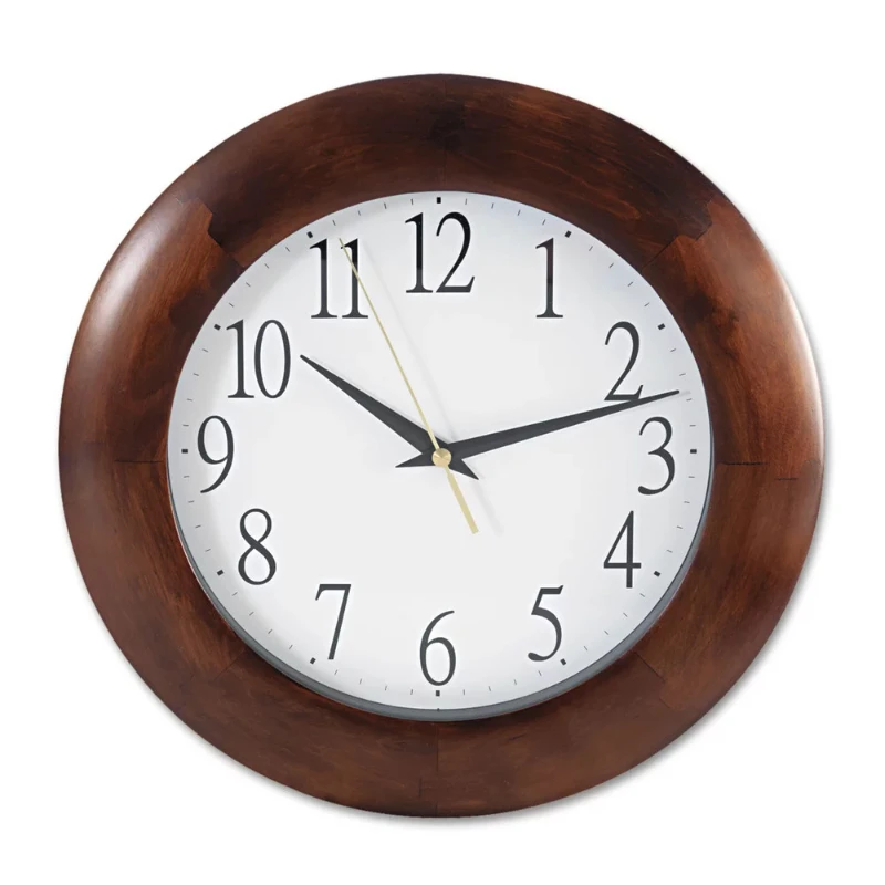 

Free Shipping UNV10414 Round Wood Clock, 12 3/4", Cherry