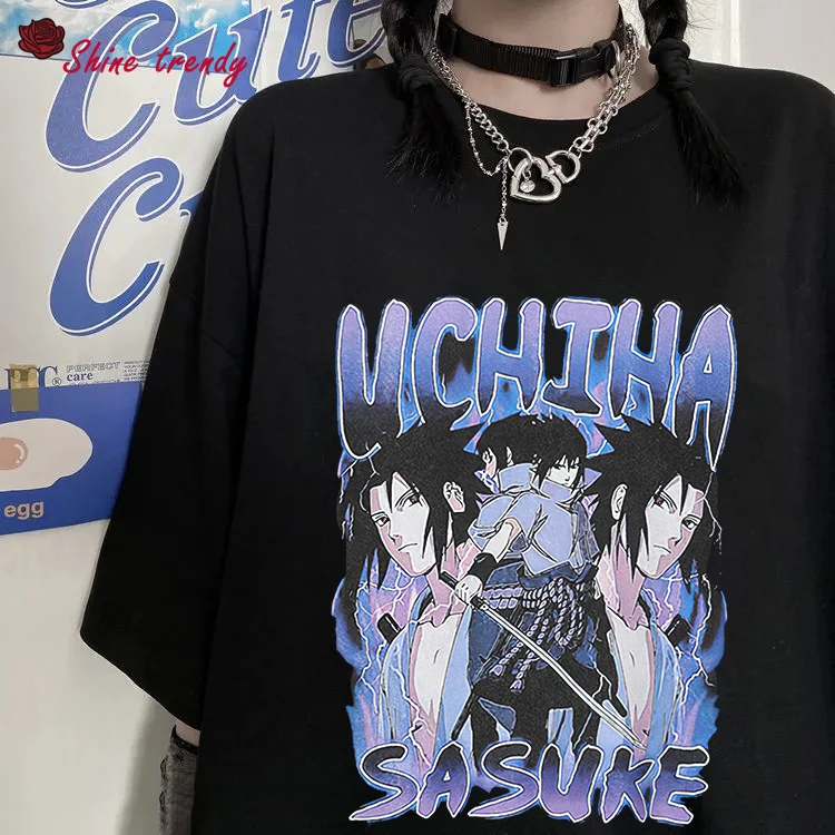 

Oversized T-shirt Women Japan Anime Graphic Print Short Sleeve T Shirt Female Harajuku 2022 Summer Hip Hop Y2K Streetwear Tops