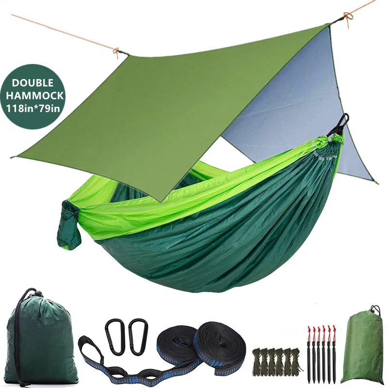 

Туристический гамак, комплект большого размера, портативный двойной, водонепроницаемая палатка, укрытие, парашют, для пикника и отдыха на о...