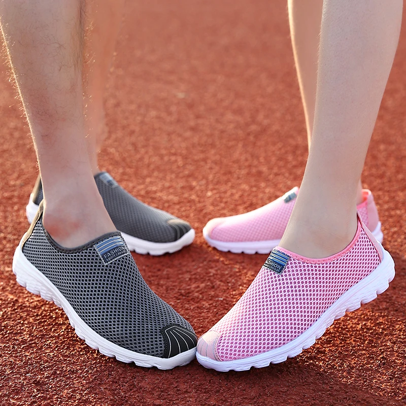 Unisex Mesh Sneakers Breathable Light Weight Slip on Walking Shoes Athletics Sports Mesh Casual Footwear
