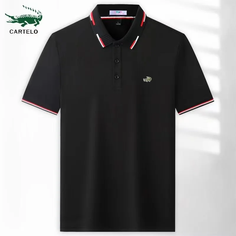 

Embroided CARTELO Brand Summer New Short-Sleeved Men's Soft Breathable Material Business Leisure Golf Polo Youth T-Shirt
