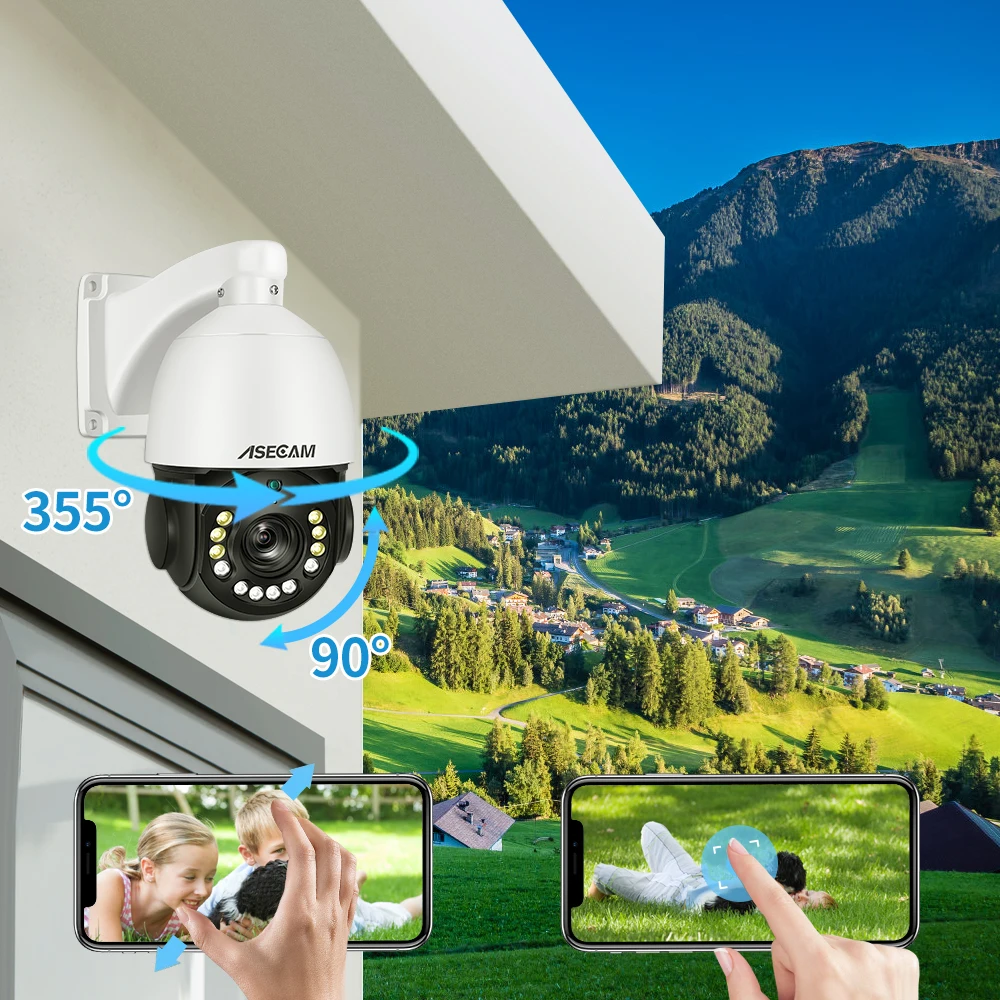 Фото ASECAM 8MP видео наблюдение 4K 30X оптическим зумом RSTP POE SONY IMX415 аудио Hikvision совместимый №3
