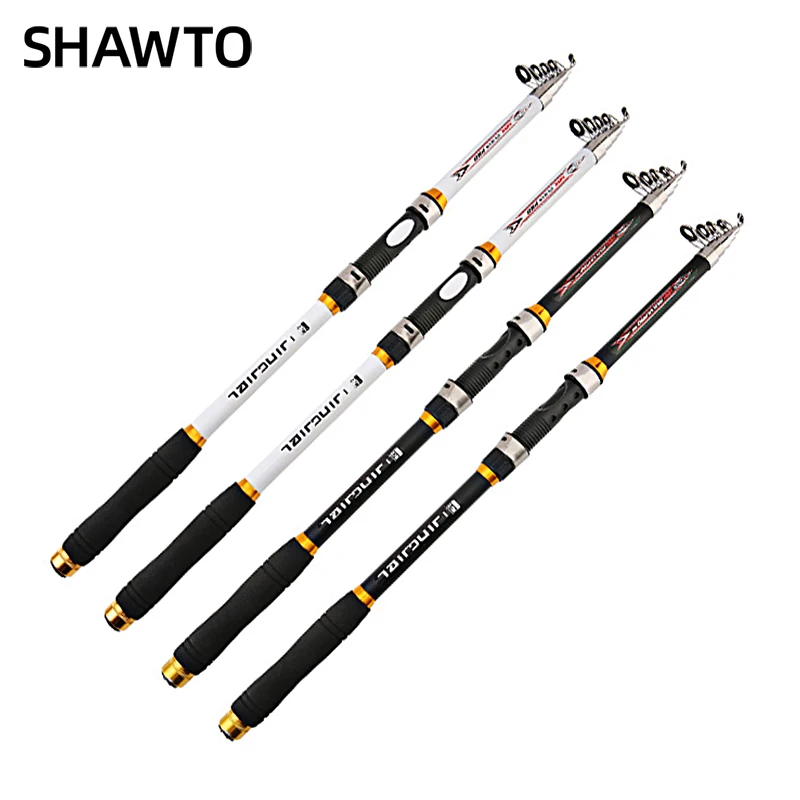 

Shawto Telescopic Fishing Rod Carbon Fiber 2.1m 2.4m 2.7m 3.0m 3.6m Feeder Rod FRP Spinning Ultralight Hard Carp Fishing Pole