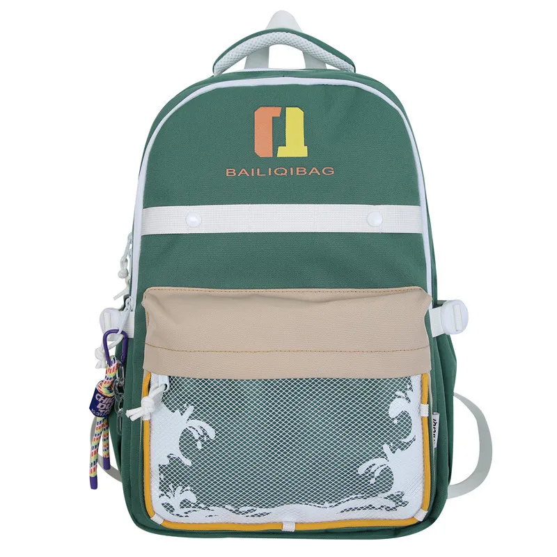 Est Unisex School Book Backpack Patchwork Casual Nylon Schoolbag Student Bagpack Bolsa Mochila Men Bag Girls Shoulders Back Pack