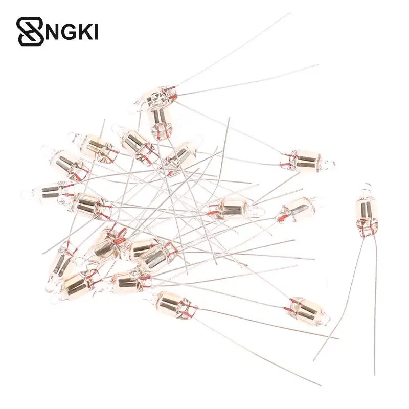 

20Pcs Fluorescent Lamp 220V Indicator Light White Hair Red Neon Bulb Indicator Light Standard Miniature Bulb 5X13mm 220v Bulbs