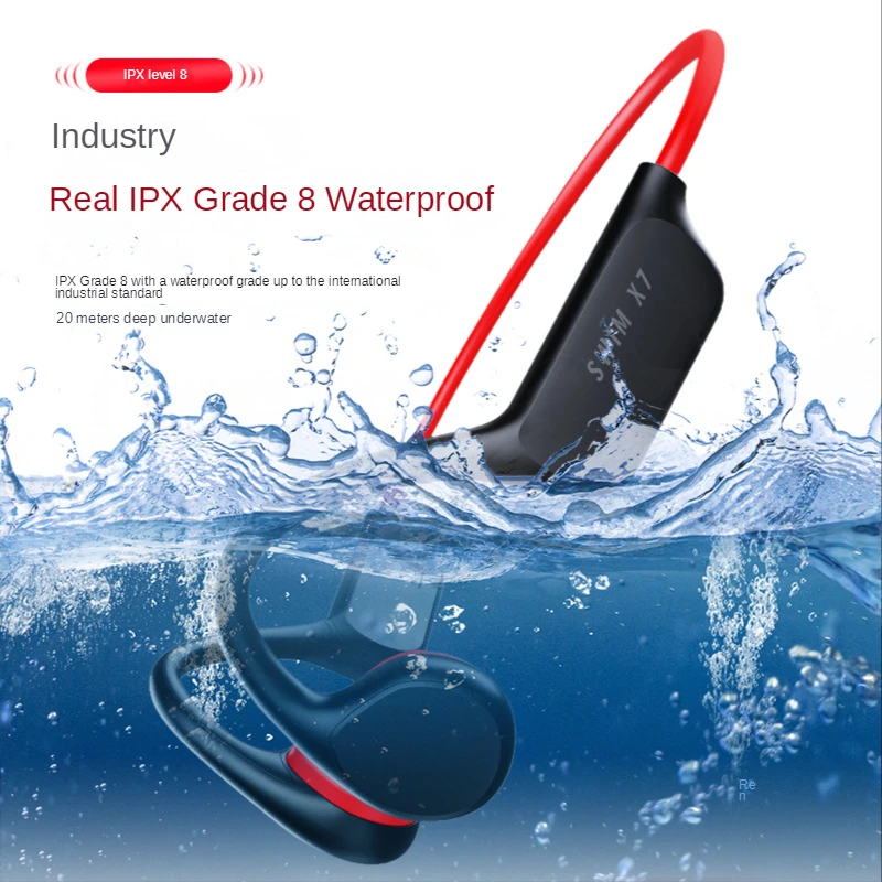 

Huawei Headset New Bone Conduction Bluetooth Wireless Swimming Headset X7 Comes with 32G Memory Non Ear Running Sports Headset