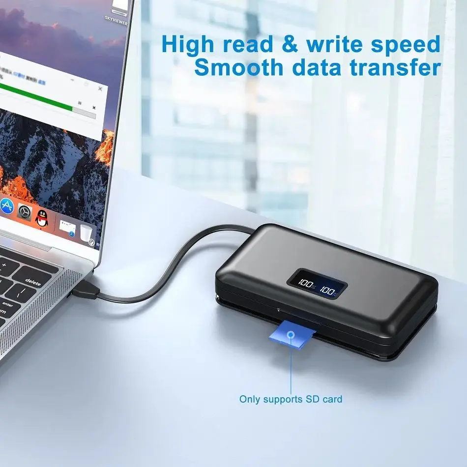Аккумулятор EPUENDI DMW - BMB9 и зарядное устройство LCD USB с функцией считывания SD карт /