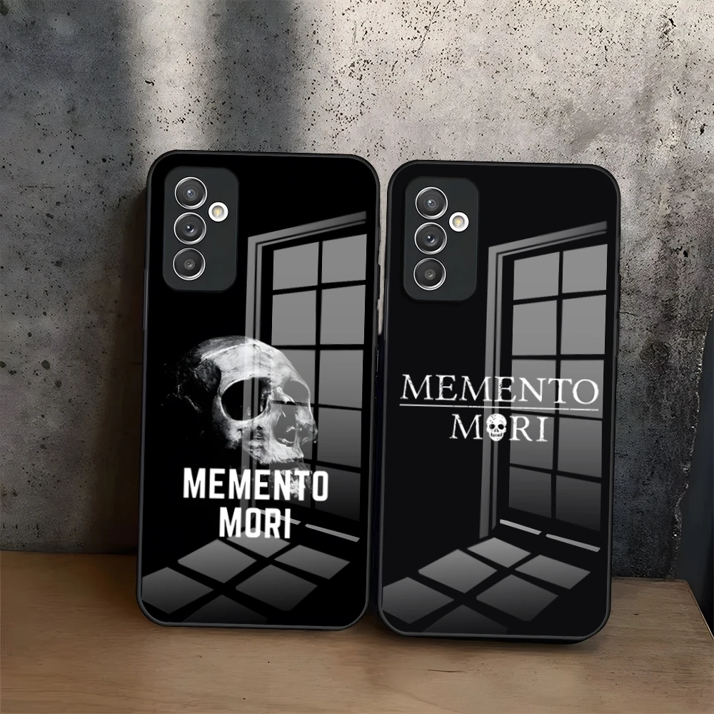 Чехол для телефона Memento Mori Samsung S24 Ultra S23 S22 S20 Fe S21 Plus A54 A34 A24 A53 Note 20 стеклянный чехол