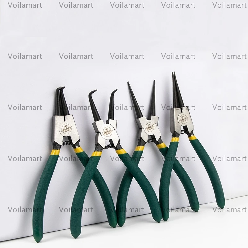 

7 Inch Snap Ring Pliers Internal External Multifunctional Circlip Pliers with Straight/Bent Jaw for Ring Remove Retaining Pliers