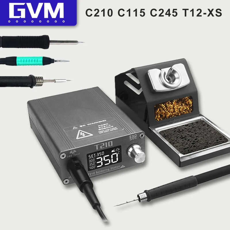 GVM Soldering Station Compatible JBC Soldering Iron Tips C210/C245/C115/T12 Handle Lead-free Electronic Welding Rework Station