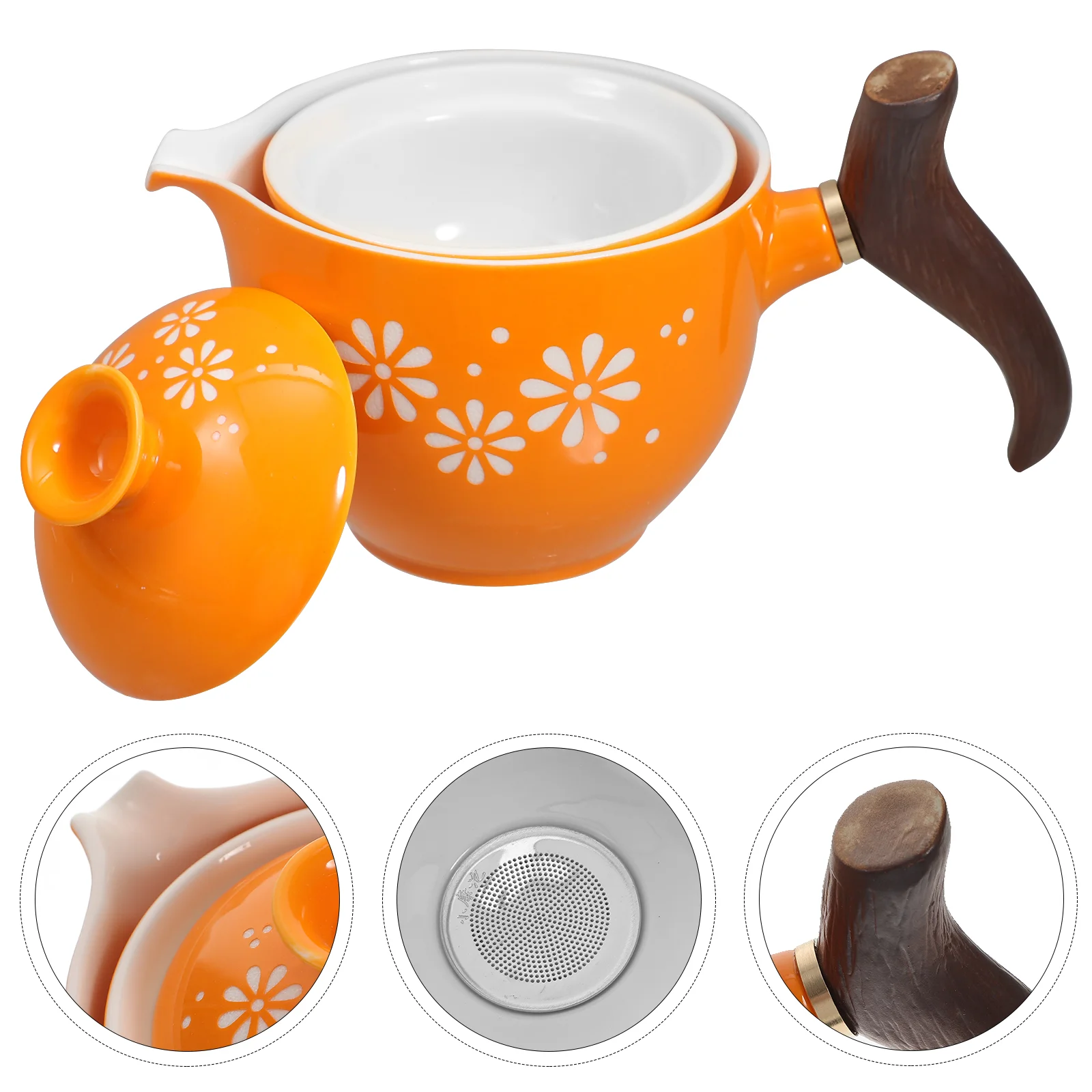 

The Lazy Teapot Ornament Rotating Kettle Exquisite Coffee Ceramic Pots Decorative Handheld Modern Japandi