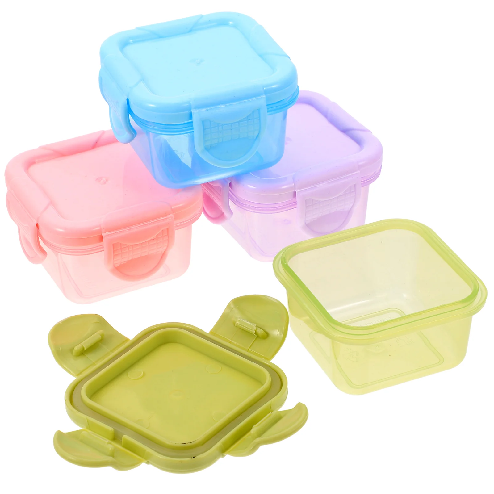

Containers Boxsauce Mini Boxes Cups Freezer Storagecontainer Dressing Reusable Condiment Lunch Snacklidsdipping Bento Meal