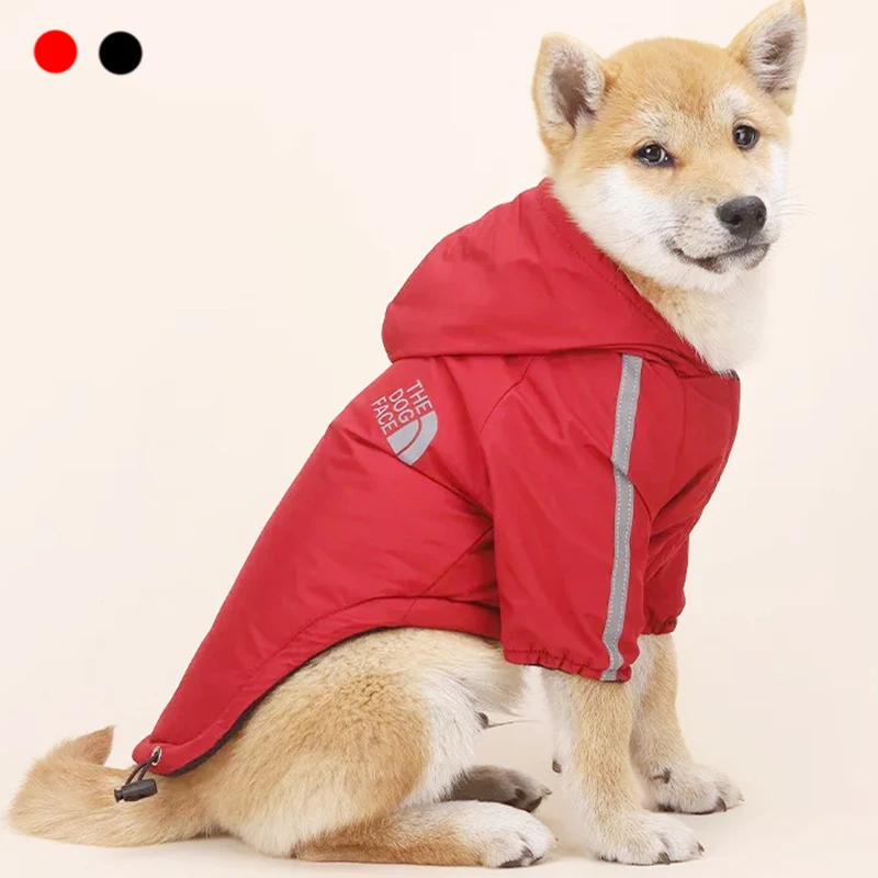 

Winter Dog Dog Warm Face Autumn Reflective Clothing Waterproof Jacket Coat The For Cotton Dogs Hoodie Puppy Pet Clothing Cats