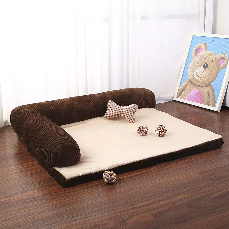 

Bed Soft L Shaped Lounge Sofa Cushion Pet Cat Dog Bed Fleece Warm Dog Beds For Small Large Dogs