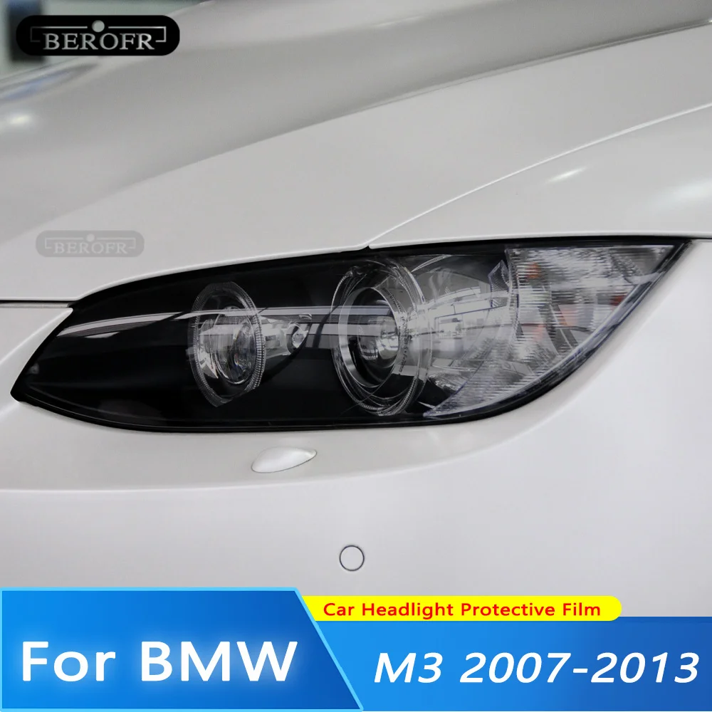 For BMW M3 E90/E92/E93 Generation 2007-2013 Car Headlight Tint Smoked Black Protective Film Front Light Transparent TPU Sticker For BMW M3 E90/E92/E93 Generation 2007-2013 Car Headlight Tint Smoked Black Protective Film Front Light Transparent TPU Sticker