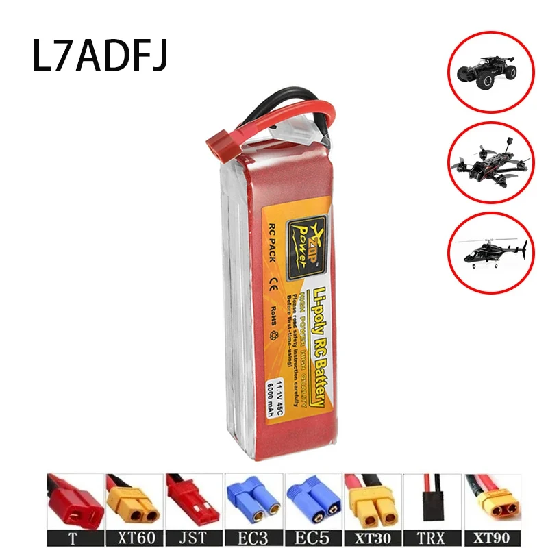 3S RC Drone Battery 45C 11.1V 6000mah T XT60 Plug FPV Перезаряжаемые Lipo аккумуляторы для Car Monster Truck Boat