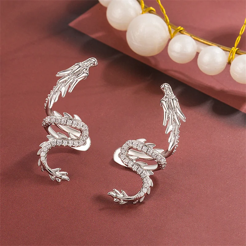 Стильные Простые серьги-клипсы В Форме Дракона