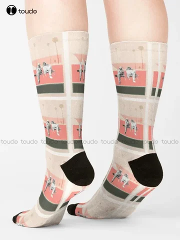 Птичья клетка-Птичья клетка-Постер фильма Носки Спортивные носки Мода Творческий отдых Забавное искусство Абстрактная картина маслом Носки Забавные