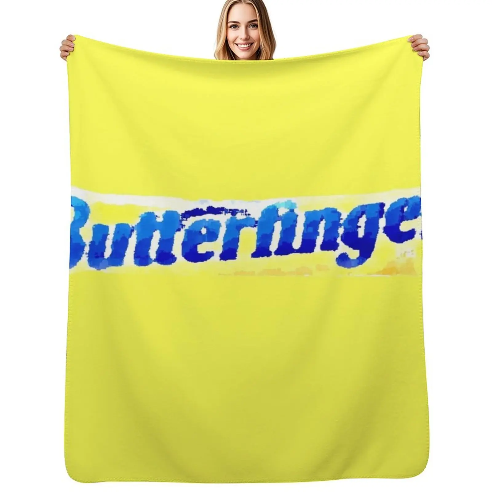 Фото Плед с рисунком упаковки конфет Butterfinger в пастельных тонах, прочный и теплый плед для ежедневного домашнего использования №1