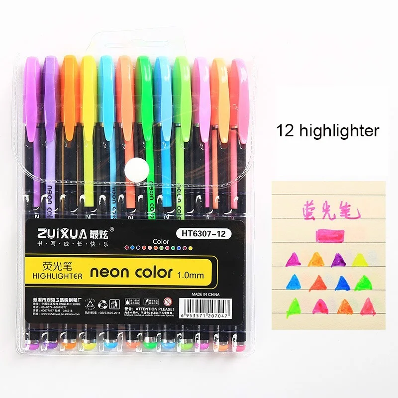 12 Colors Gel Pens Set Pastel Metallic Neon Glitter Pens for Kids Adult Coloring Books Journaling Drawing Doodling Art Markers images - 6