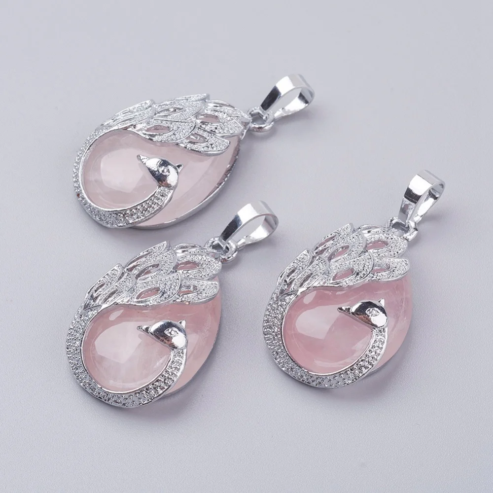 

Various Materials Natural genmstone Pendants with Brass Finding Teardrop with Peacock Platinum 33x20x10.5mm Hole: 5x6.5mm