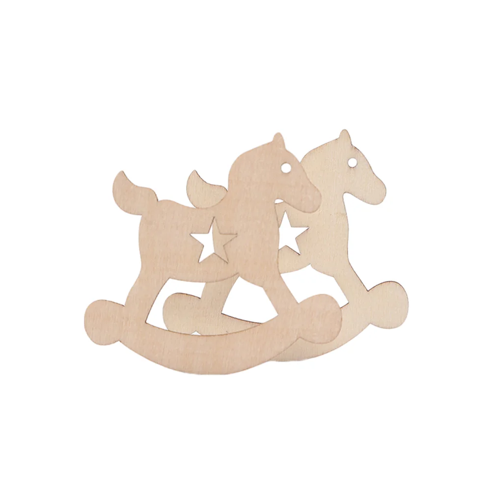 

Wood Hanging Slices Wooden Christmas Horse Chrismas Patterned Diy Pendant Cutouts Decoration Rope Smallornamentstree Ornament