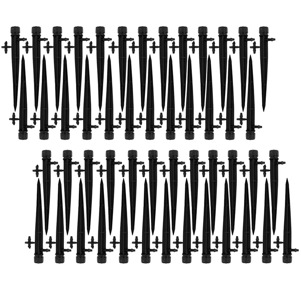 

50pcs 360 Degree Adjustable Irrigation Drippers Sprinkler Emitters Watering Drippers on Stake Water Dripper (Black)