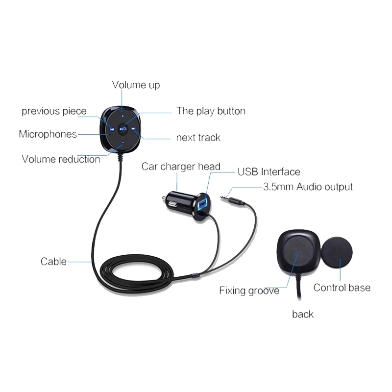 Автомобильный комплект с громкой связью Bluetooth MP3-плеер для автомобиля USB-зарядное