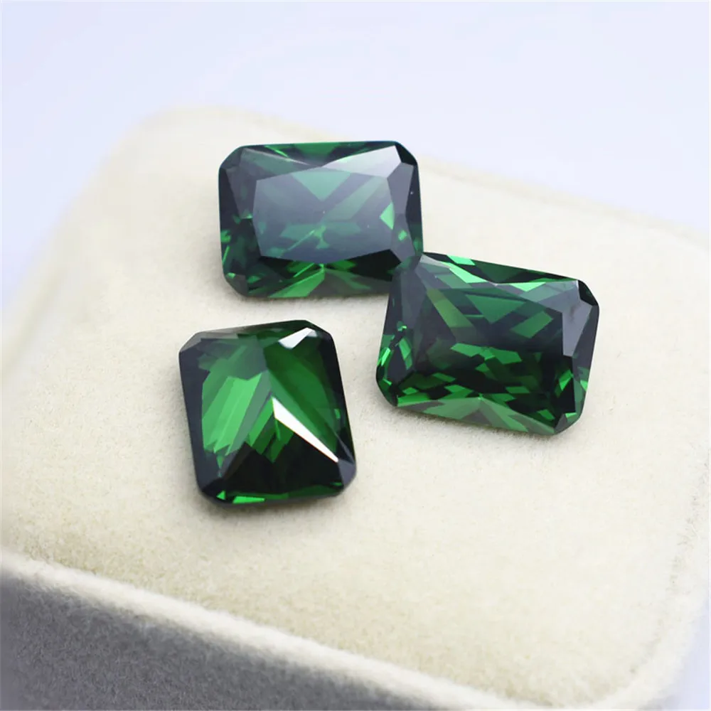 

Высококачественный Изумрудный прямоугольный граненый драгоценный камень, блестящая огранка, Средний Зеленый Изумрудный драгоценный каме...