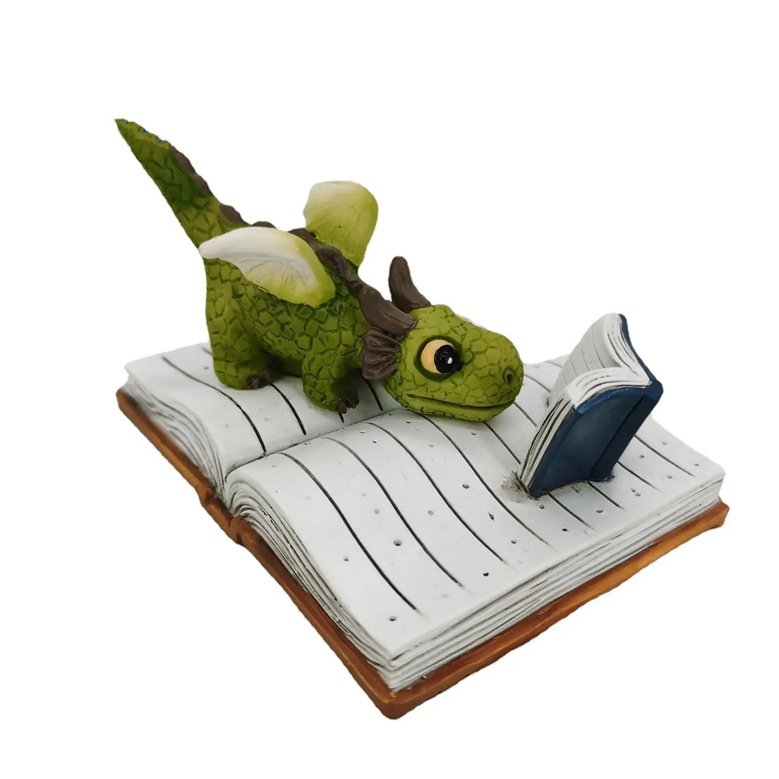 

Dragon Figurine Dragon Sculpture Resin Dragon Reading Book Statue Collection for Garden Outdoor Home Balcony Decoration