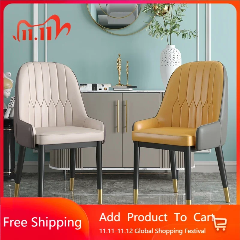 

Black Metal Legs Dining Chairs Modern Comfortable Dressing Table Soft Chair Free Shipping Design Silla Comedor Home Furniture