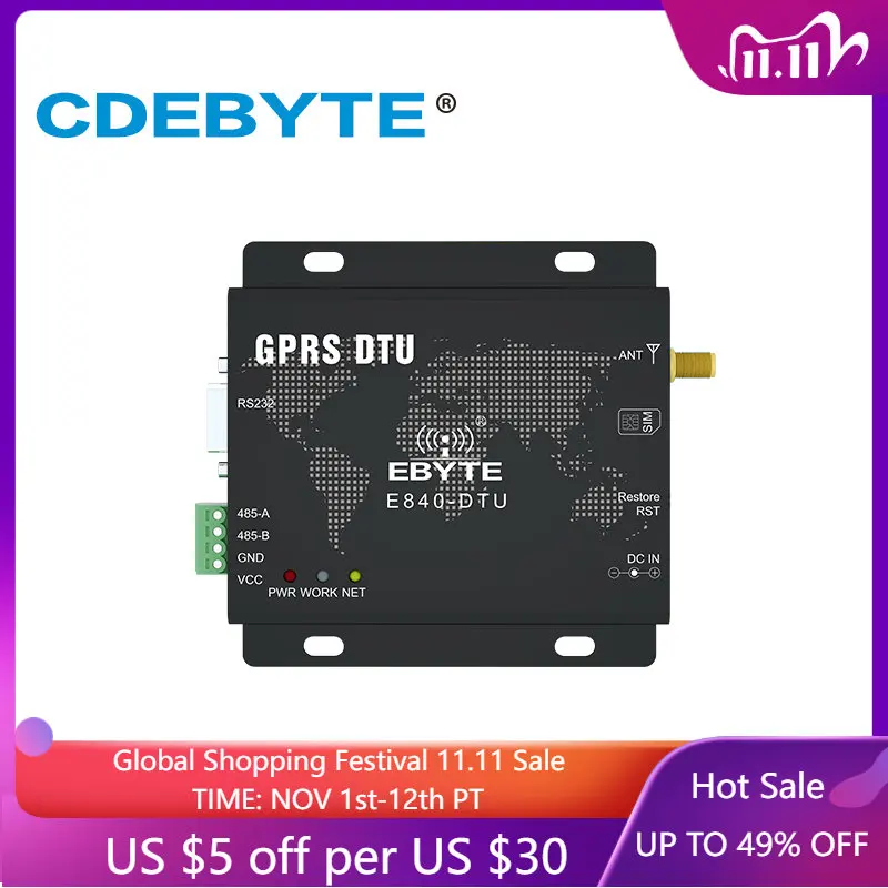 GSM/GPRS RS485 RS232 Interface Wireless Digital Radio Quad Band 850/900/1800/1900MHz E840-DTU(GPRS-03) Transparent Transmission