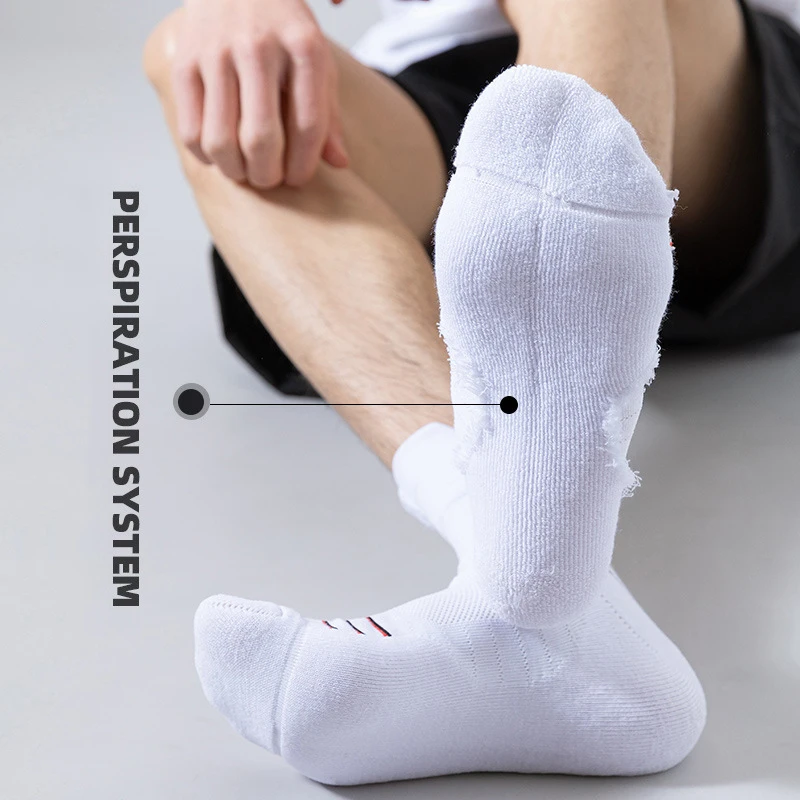 Outdoor Sports Cotton Socks Anti Slip Shock Absorption Men's Running Socks  Basketball Socks Elite Socks Arbitrary Terry Socks