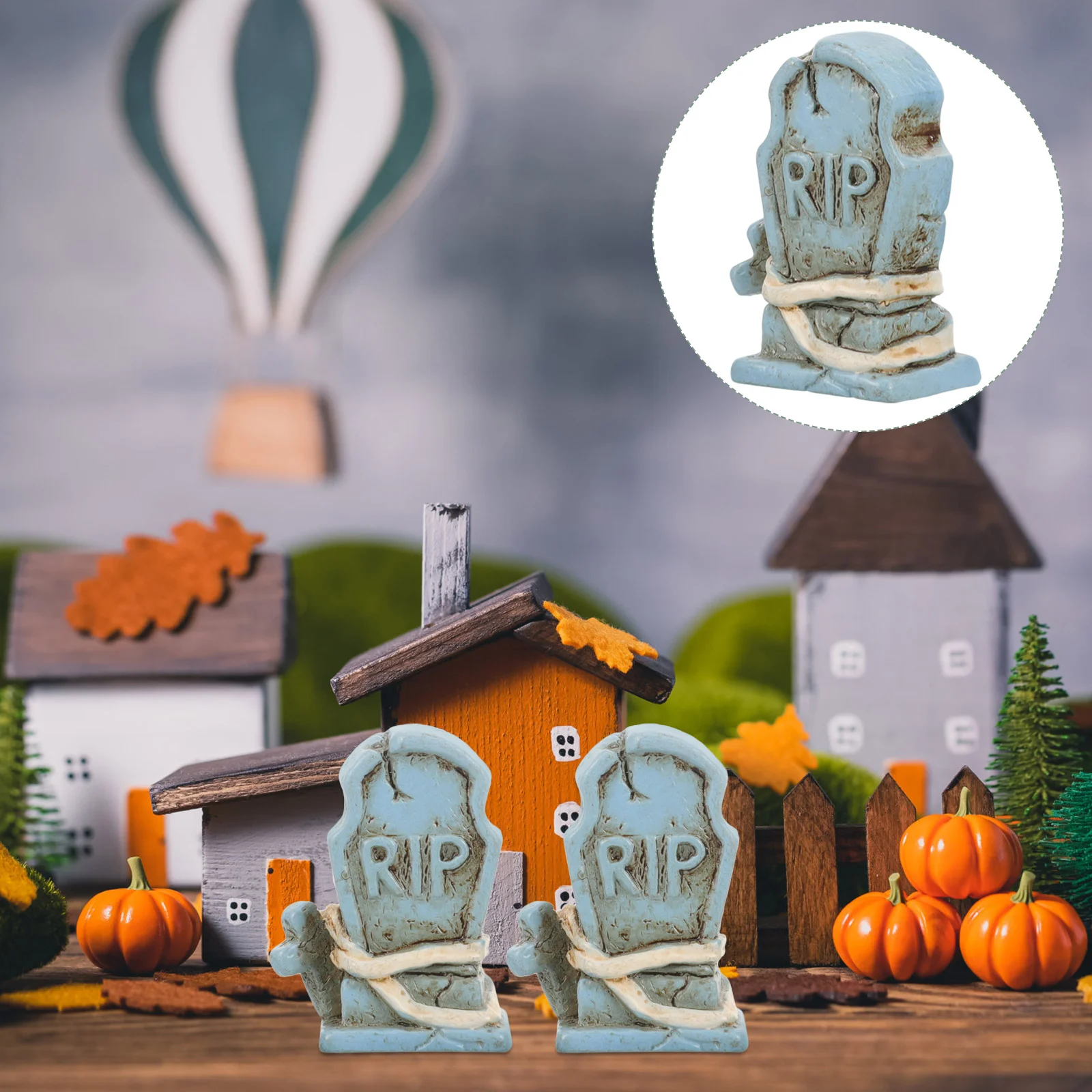 

10 Pcs Halloween Tombstone Tombstones Resin Mini Pumpkin Ornament Graveyard Decor Prank Prop Decoration Props