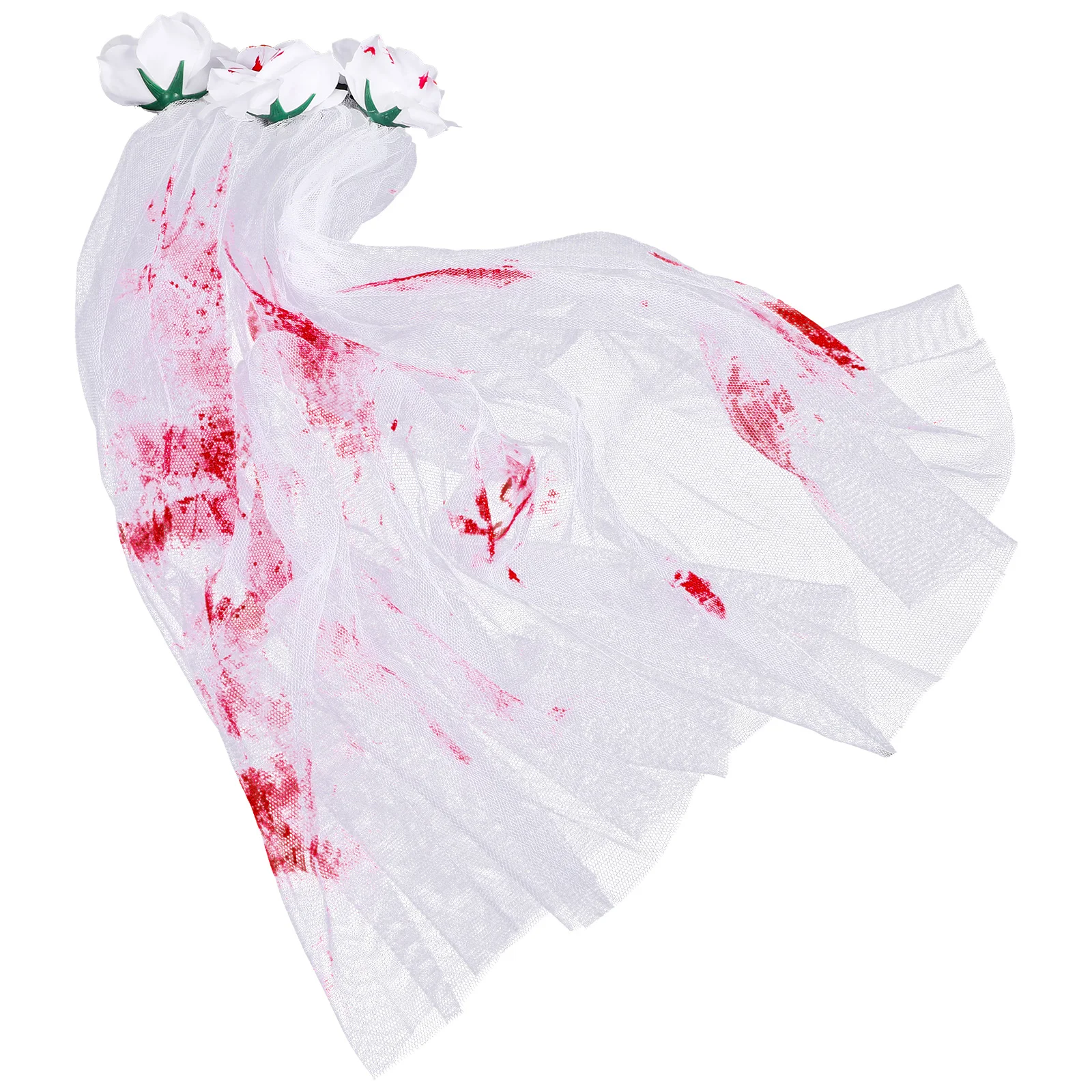 

Halloween Decor Long Blood Veil Comb Hair Accessories Cloth Gothic Miss Women