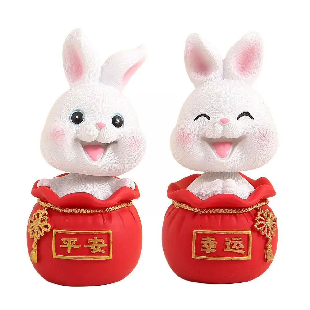 

Resin Rabbit Figurine Bunny Chinese Zodiac Figurines For 2023 New Year Little Animal Ornament For Home Office Table Top Dec I8Z1