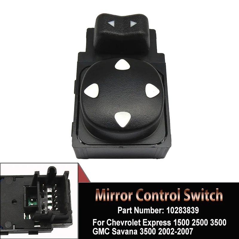 

New For Chevrolet Express 1500 2500 3500 GMC Savana 3500 Electric Power Car Mirror Switch Control Button 10283839 Auto Parts