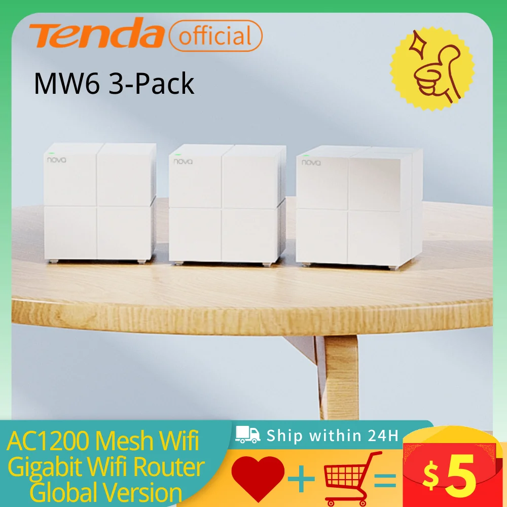 Tenda Mesh WiFi Router MW6 Global Version Long Range WiFI Extender1200mbps 2.4&5Ghz dual band Tenda Gigabit Wifi Amplifier Route