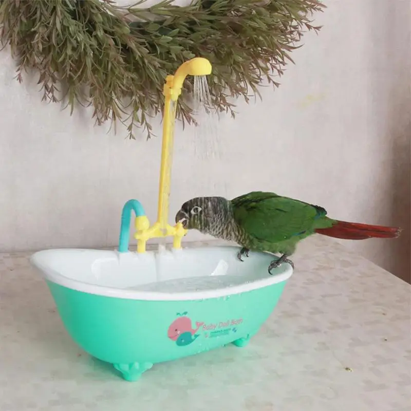 

Pet Bath Tub For Bird Parrot Automatic Bathtub Bird Shower Bathing Tub Shower Feeder Bowl For Pet Parrot Birdbath Shower Supply