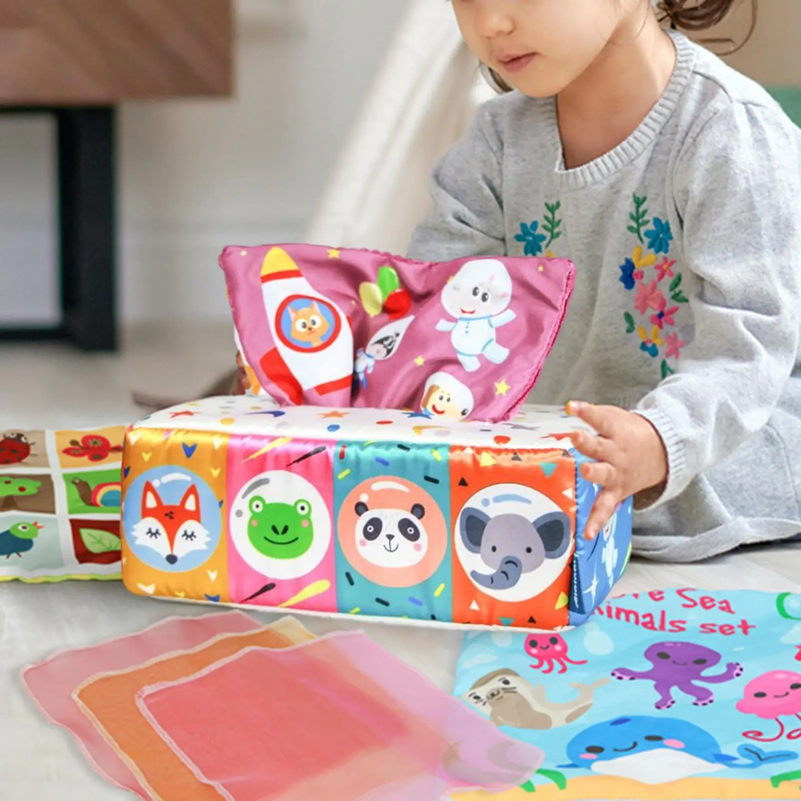 

Коробка из ткани, детская игрушка, Цветные Шарфы для жонглирования для детей