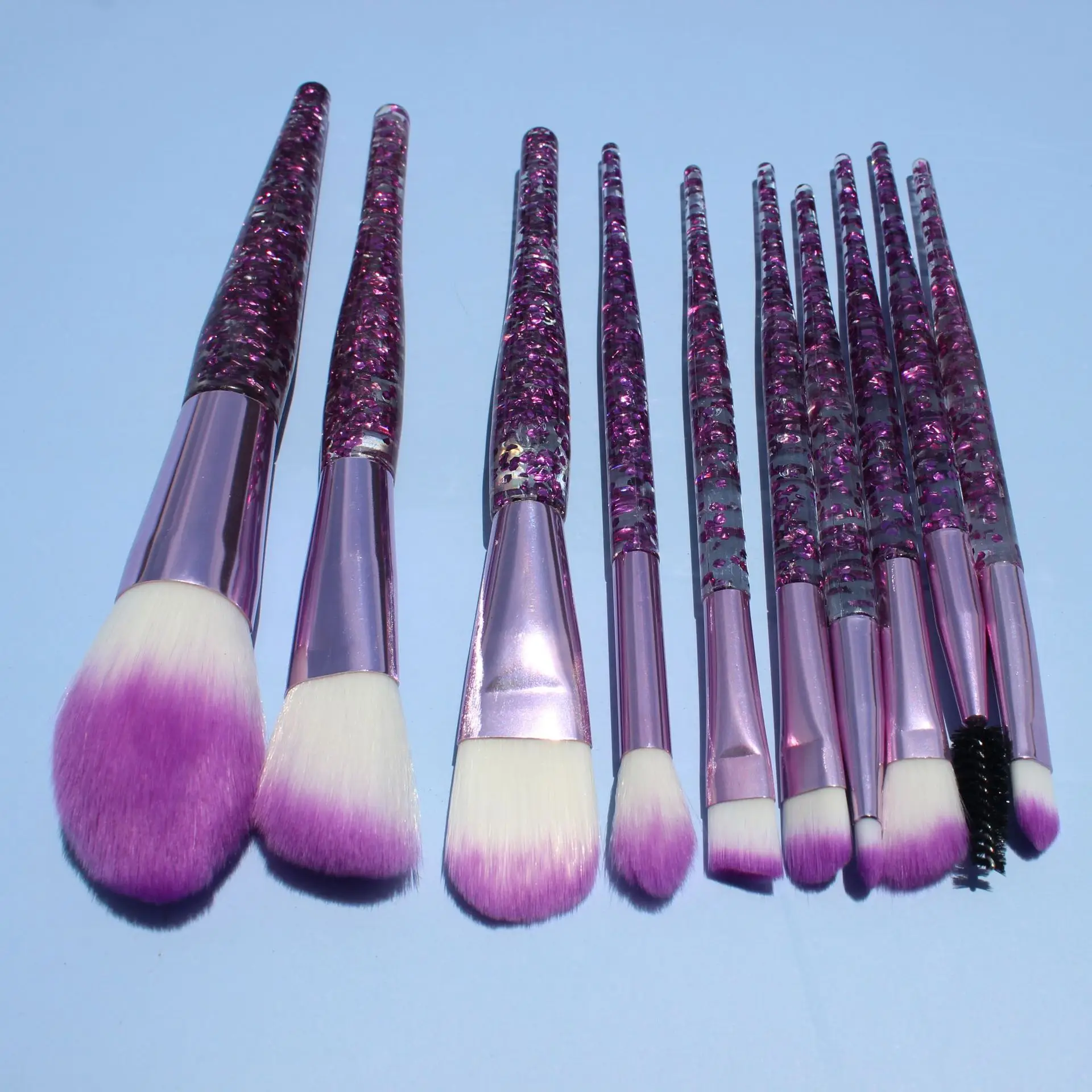 

Amazing Store 10 Crystal Handle Makeup Brush Scallion Powder Quicksand Makeup Brushes Face Modification Contour Makeup Tools