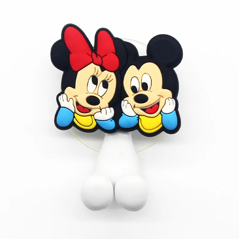 Disney Stitch Toothbrush Holder Cartoon Marvels Mickey Minnie Mouse Figure Wall Mounted Shelf for Bathroom Hangers Hook Suction images - 6