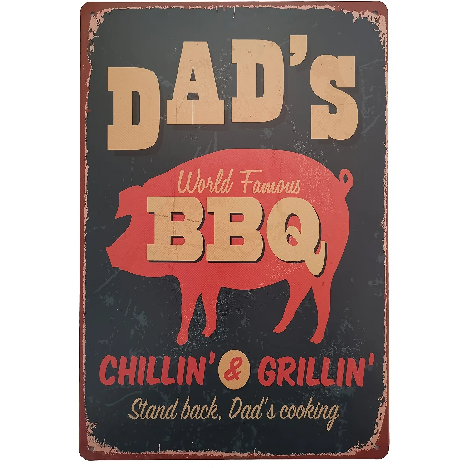 

New Warning BBQ Zone Vintage Tin Signs OutdoorRetro Metal Wall Poster Decorative Tin Sign 12x8 Inches