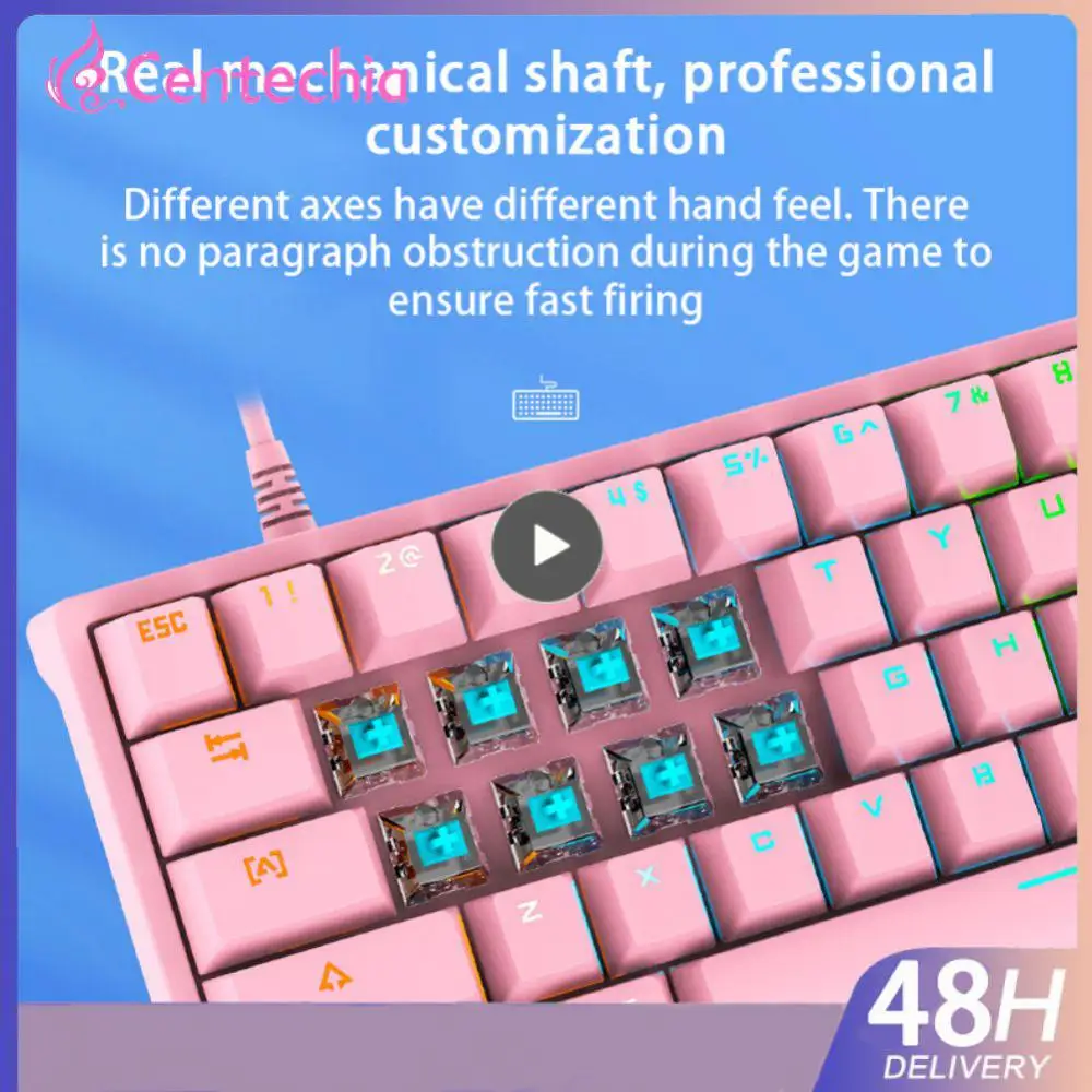 

G101 Backlit Blue Axis Gaming Keyboards 61-key Supports Usb2.0 Usb Mechanical Keyboard Gaming Accessories Portable New Backlit