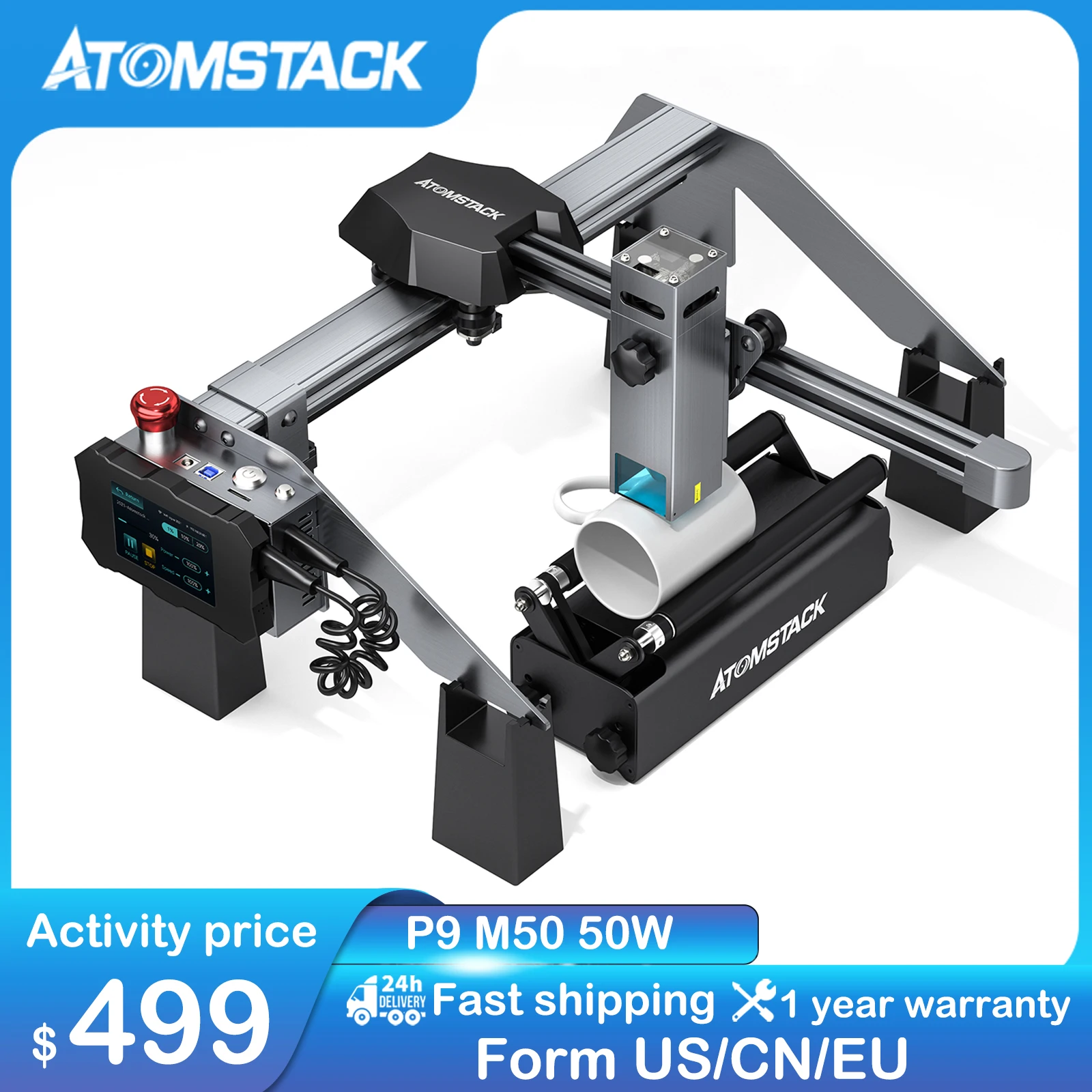 

ATOMSTACK Laser Engraver P9 50W Laser CNC Engraving Machine Eye Protection Fixed Focus 10W Compressed Spot Power DIY Laser Cutte