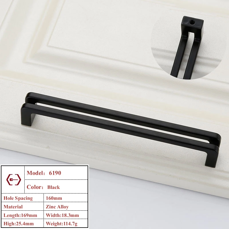 

Ручка двери шкафа из цинкового сплава современный шкаф кухонная фурнитура квадратная черная дверь сарая выдвижной ящик шкафа ручка шкафа