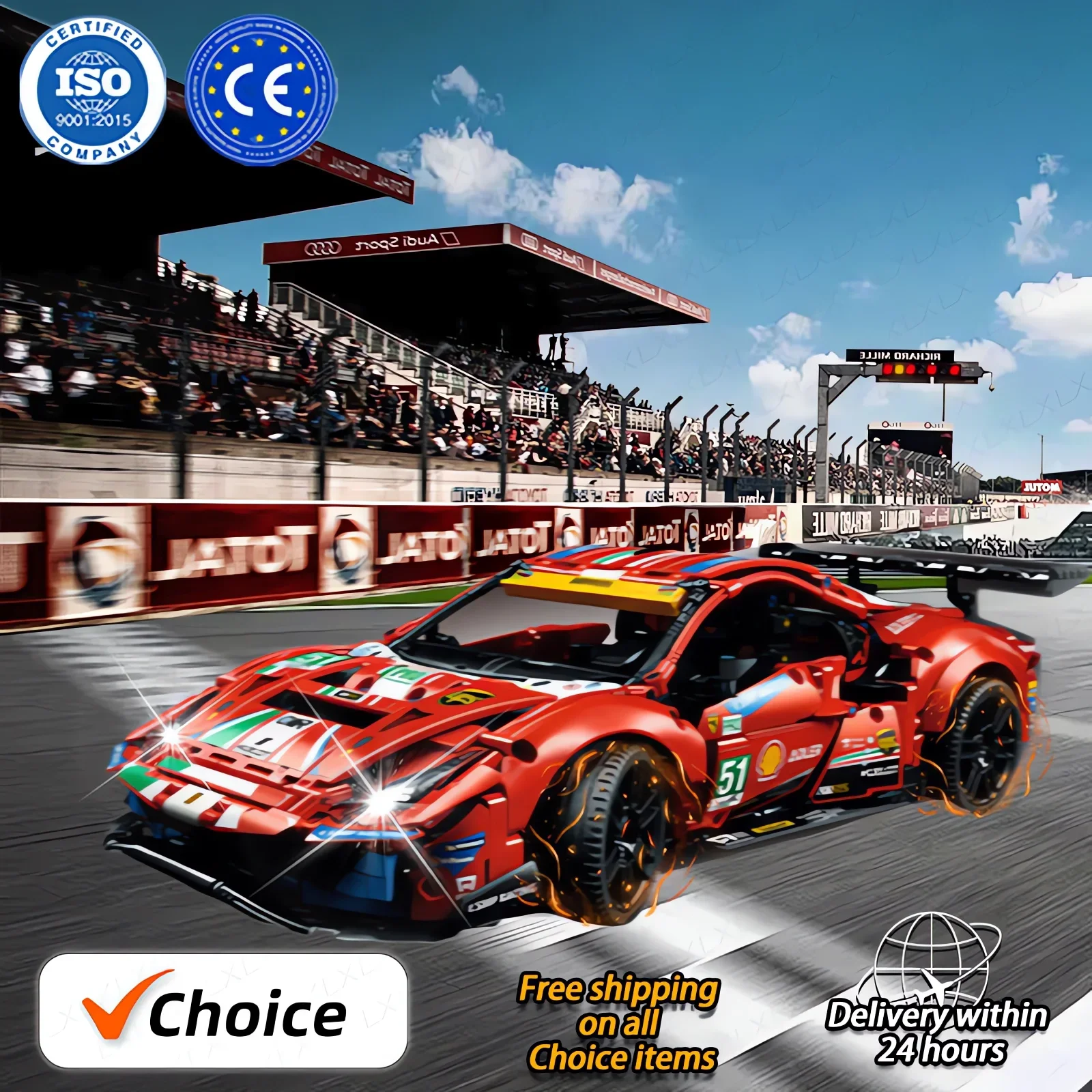 GTE F1 Строительная модель игрушечного автомобиля для детей в возрасте от 14 лет