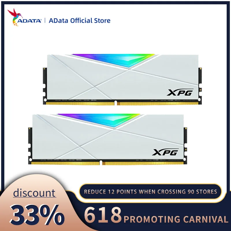 Модуль памяти adataXPG SPECTRIX D50 DDR4 RGB, 8 ГБ, 16 ГБ, 32 ГБ, 3200 МГц, 3600 МГц, 4133 МГц, ОЗУ для настольного ПК