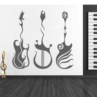 music wall stickers tribal electric guitar art decals home and music livingroom removable decoration vinyl murals a003231